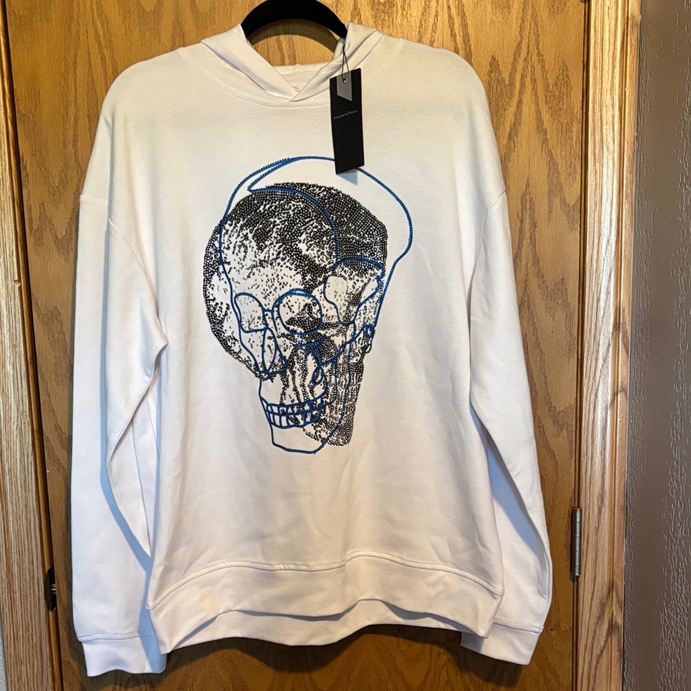 White Skull Graphic Men's Hoodie XL